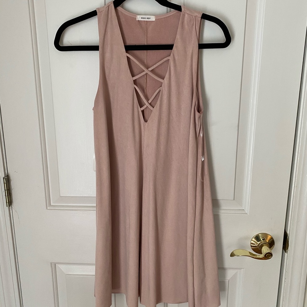 Pink suede dress